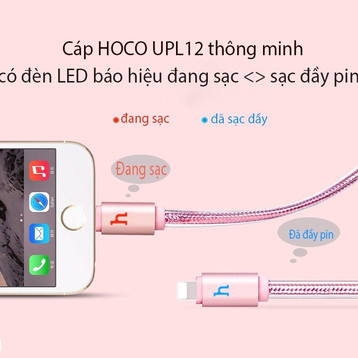 Cáp sạc Hoco UPL12 Lightning 0.3M cho IPhone 5-6-7-8-X - Cáp Hoco UPL12 Lightning 0.3M - Phụ Kiện Chi Hà