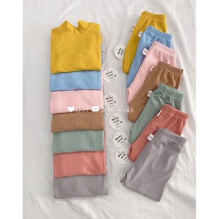 Bộ len gân MINKY MOM cổ 3cm cho bé