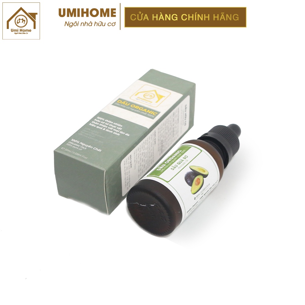 Dầu Quả Bơ dưỡng ẩm da hữu cơ UMIHOME nguyên chất | Avocado oil 100% Organic 10ML