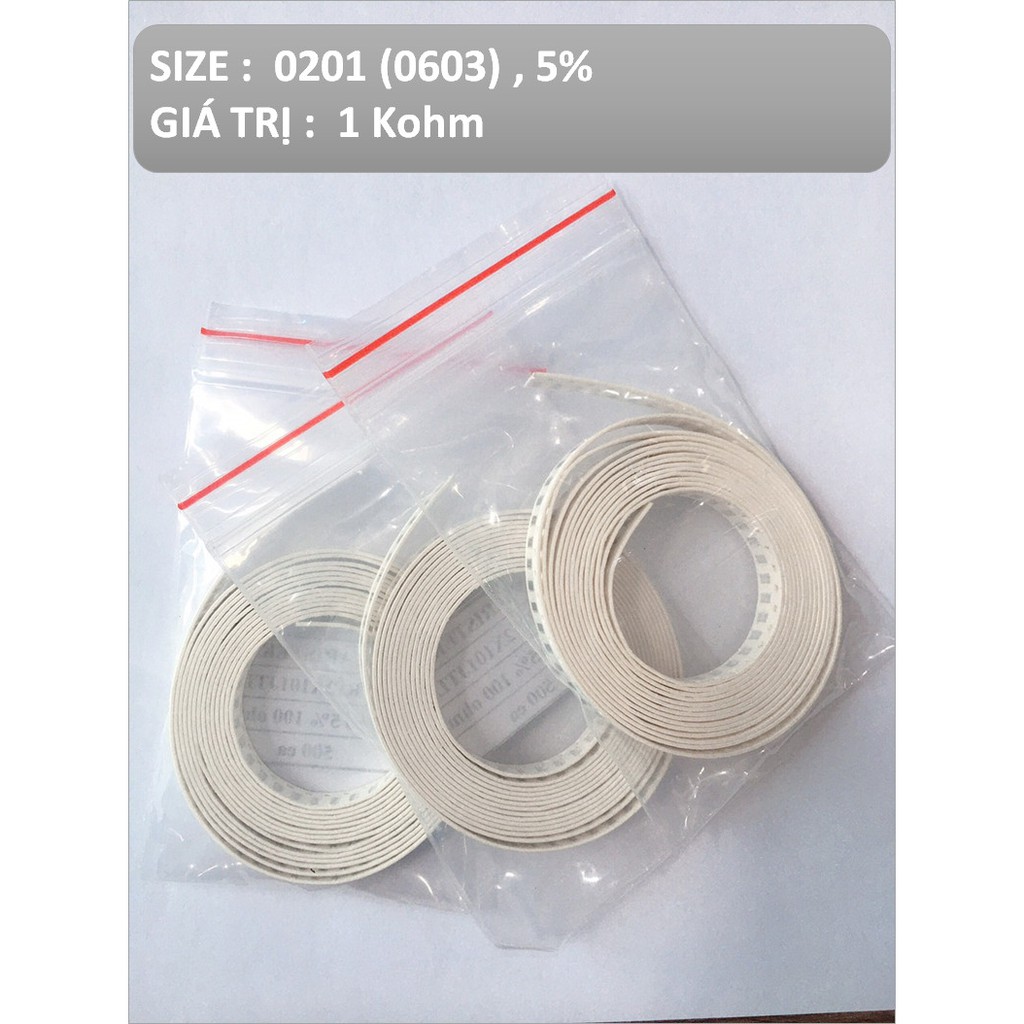 0201 , 5% , 1 Kohm - ĐIỆN TRỞ DÁN