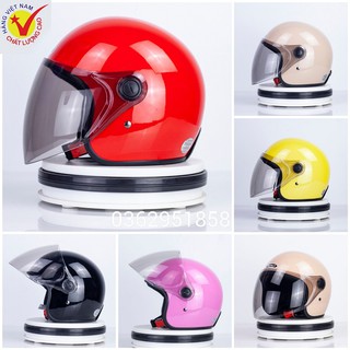 Mũ bảo hiểm 3/4 kính dài GRO chính hãng - Phù hợp với trẻ em từ 9 tuổi và người lớn