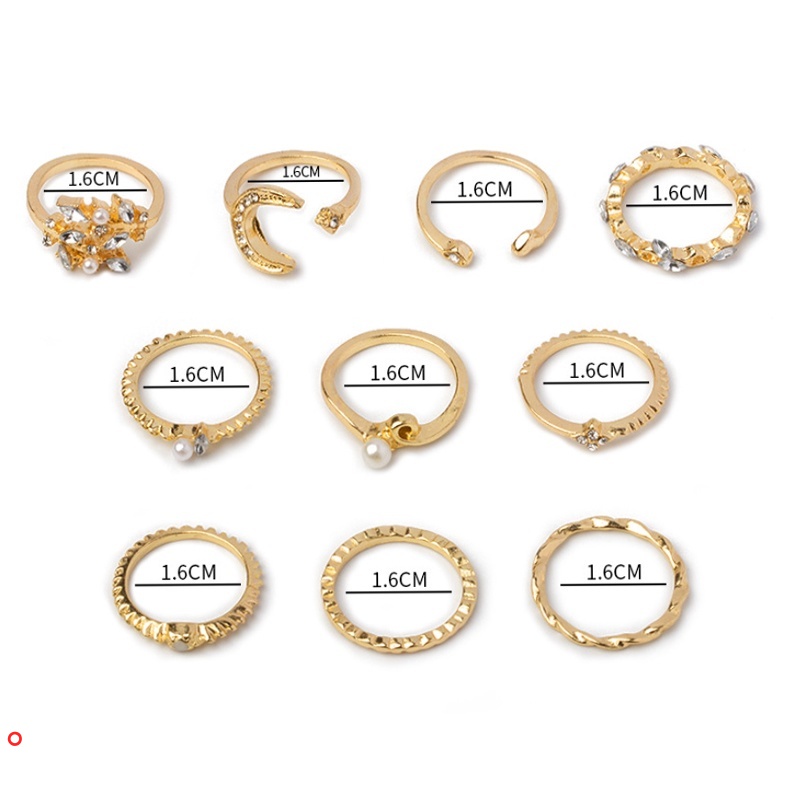 Set 10 nhẫn hở nhiều kiểu dáng xinh xắn