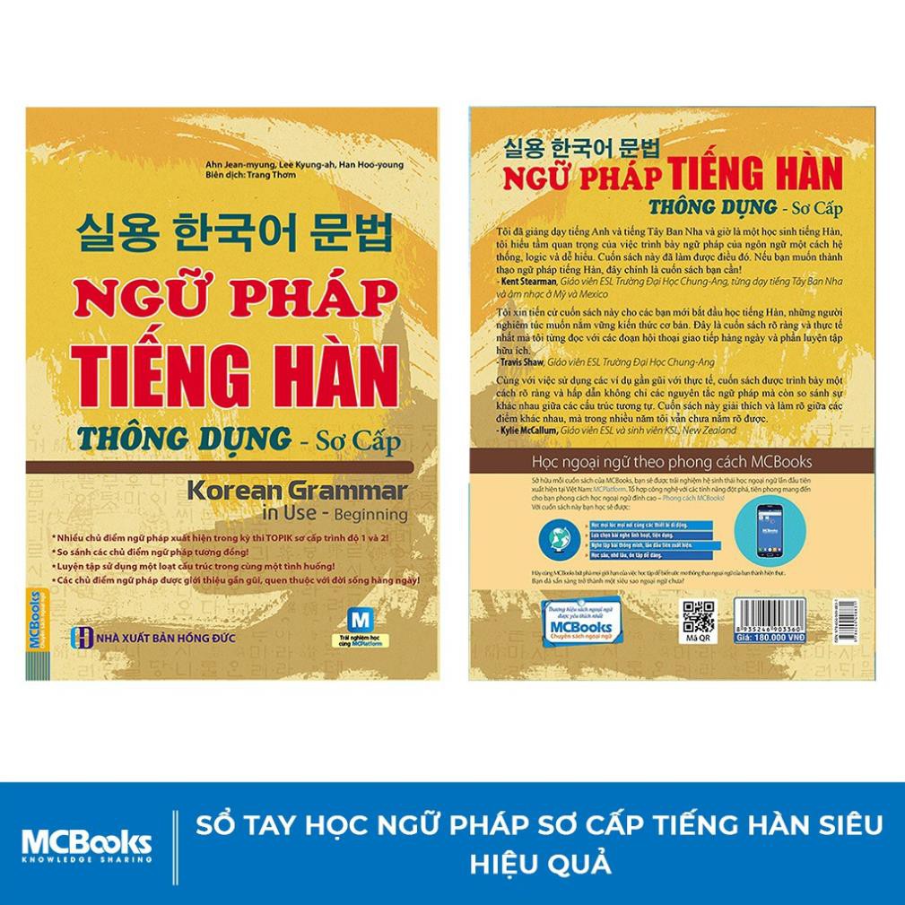 Sách - Ngữ pháp tiếng Hàn thông dụng (sơ cấp) – Korean Grammar in use [MCBOOKS]