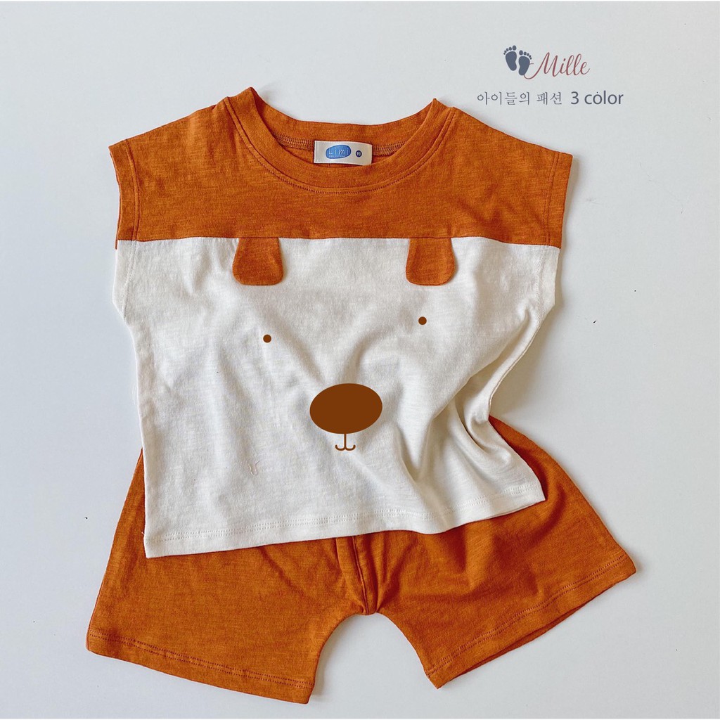 [SIÊU ĐÁNG YÊU] Bộ cotton thun co giãn sát nách bé trai (Form 7-18kg)