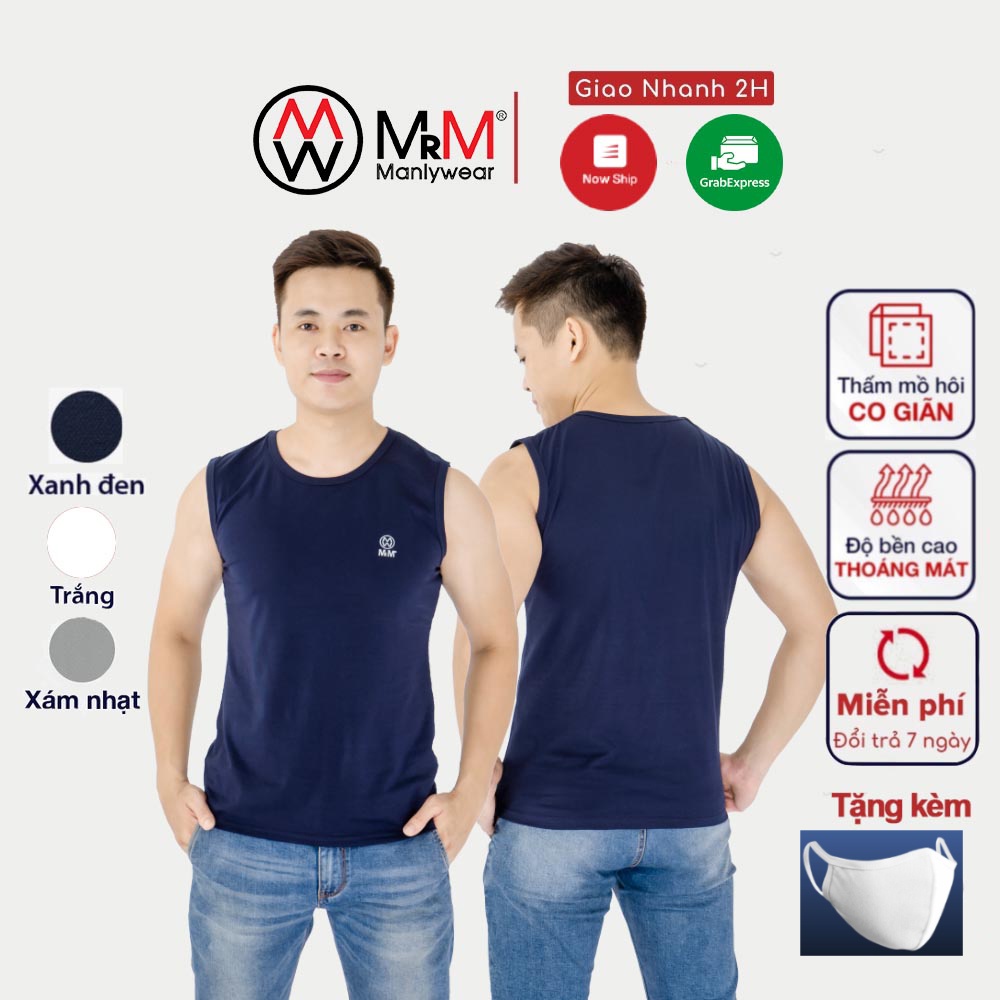 Set 2 áo ba lỗ nam sát nách,sơi cotton cao cấp mềm mịn,thấm hút mồ hôi,thoáng mát,co giãn tốt Mrm Manlywear - CM