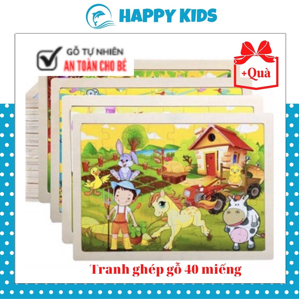 Đồ Chơi Tranh Ghép Gỗ Hình 40 Miếng Ghép Hình Theo Chủ Đề, Đồ Chơi Gỗ Benrikids An Toàn Cho Trẻ TRITUEVIET