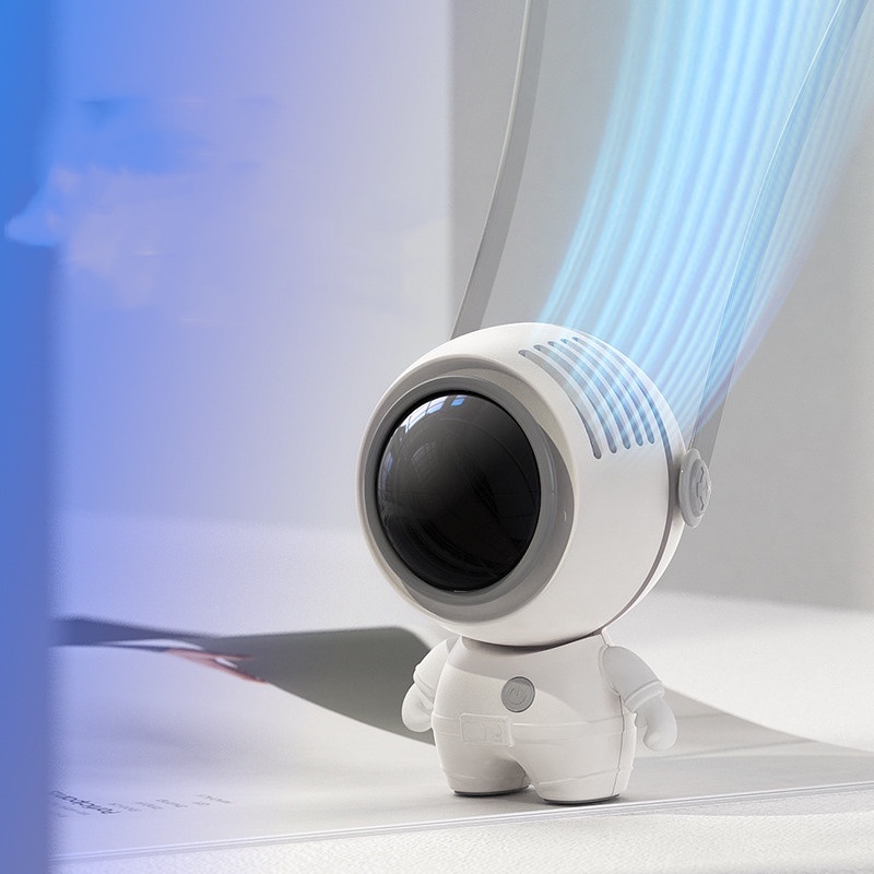 QUALITELL Quạt mini thiết kế hình phi hành gia dễ thương sáng tạo sạc lại bằng cổng usb