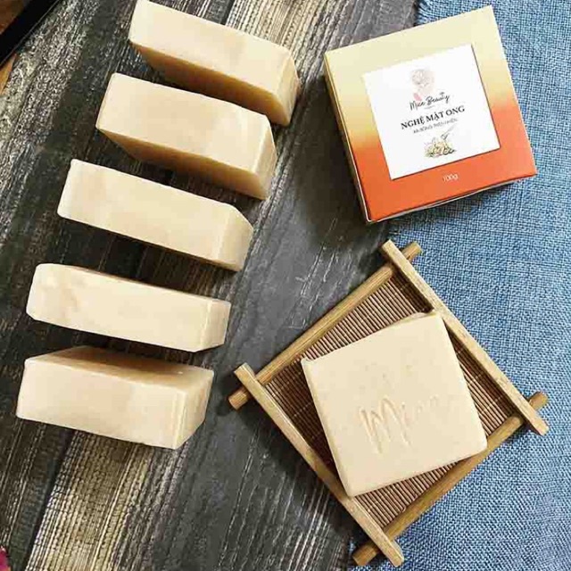 Xà Bông Handmade Nghệ-Mật ong - Xà Phòng Mice Beauty Cao cấp 100% Thiên Nhiên - Trắng da, Mờ thâm - 100Gr | BigBuy360 - bigbuy360.vn