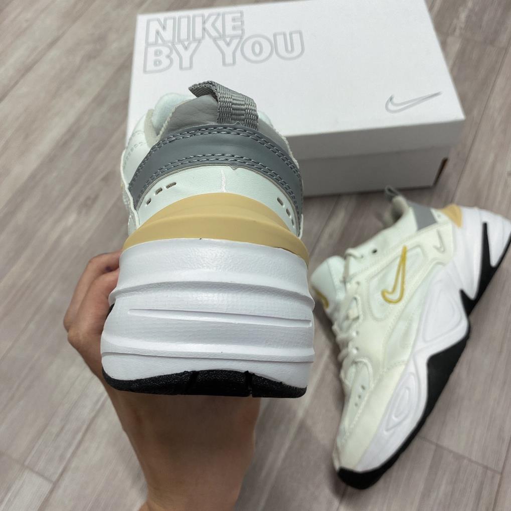 Giày Sneaker M2K Trắng Vàng Nam Nữ Tăng Chiều Cao Cực Tốt, Vải Dày Dặn Hàng Đẹp Fullbox Kèm Box Bảo Vệ BAR