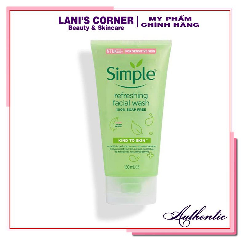 Sữa Rửa Mặt SIMPLE Kind To Skin Refreshing Facial Wash Gel