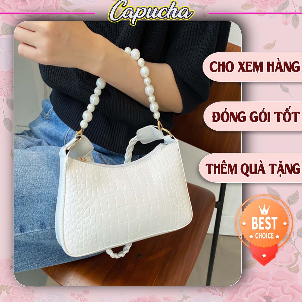 Túi xách nữ đeo vai đeo chéo quai xoắn dây ngọc cực chất Capucha T72