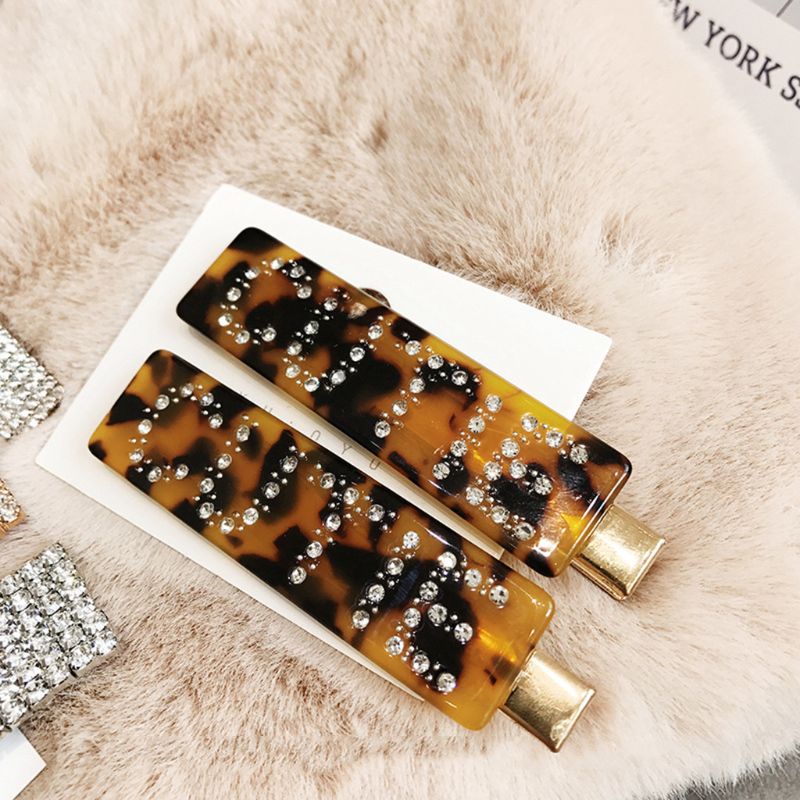 Flgo Kẹp Tóc Hợp Kim Hình Chữ Nhật Phong Cách Vintage Hàn Quốc Cho Nữ