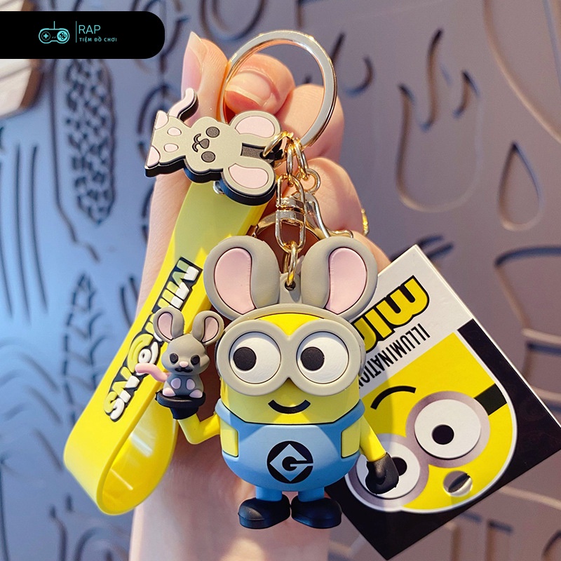 Móc khóa minion 12 con giáp nhiều kiểu dáng đáng yêu chất liệu PVC dùng làm quà tặng, móc treo balo, túi xách-Ráp