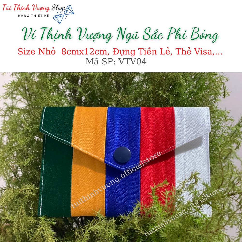 Ví Thịnh Vượng Ngũ Sắc Độc Đáo Size Mini, Đựng Tiền Lẻ, Thẻ Visa, CMND, CCCD
