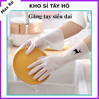 [FREESHIP ❤️] Găng tay cao su siêu dai, Găng tay rửa bát hình con hươu cao cấp xuất Nhật