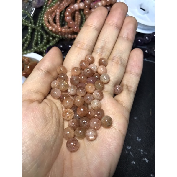 Hạt đá mặt trời Sun.stone 7-7.5mm làm HandMade , DIY