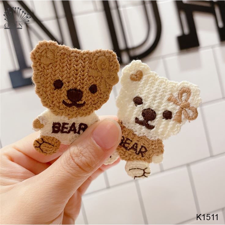 Kẹp bẻ, kẹp tóc mái hình gấu dễ thương Orin K1511