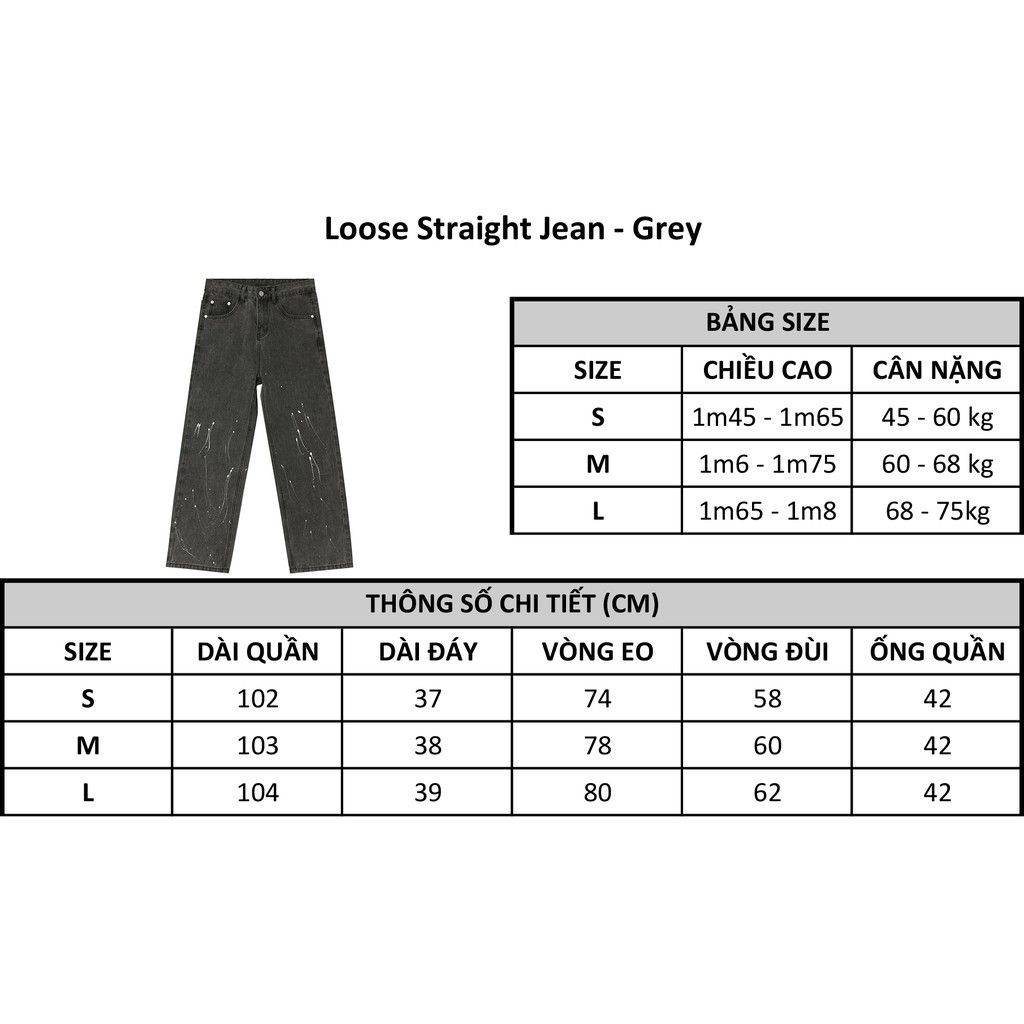 Quần ZOMBIE® Loose Straight Jean - Grey