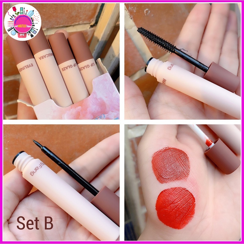 Set Trang Điểm PRO LIGHT: 1 Mascara + 1 Kẻ Mắt + 2 Son Lì của Feng Hang Hot Trend 2021 | BigBuy360 - bigbuy360.vn