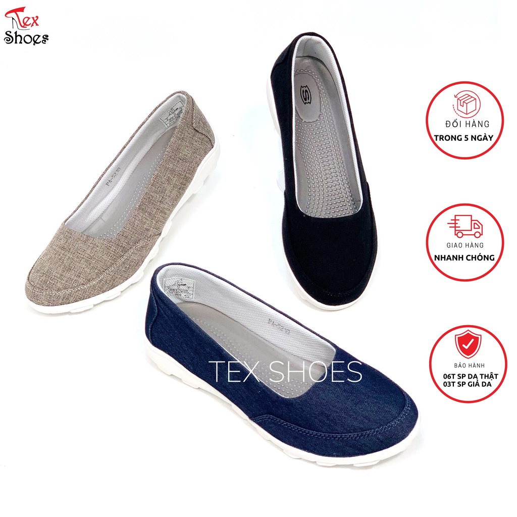 Giày bệt vải jean đế thể thao siêu mềm siêu êm VNXK TEX SHOES