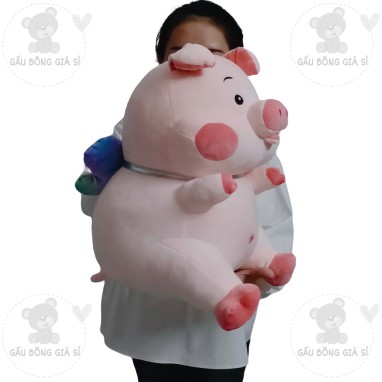 HEO MÁ HỒNG ĐÁNG YÊU NHỒI BÔNG 45CM CAO CẤP LÔNG MỊN