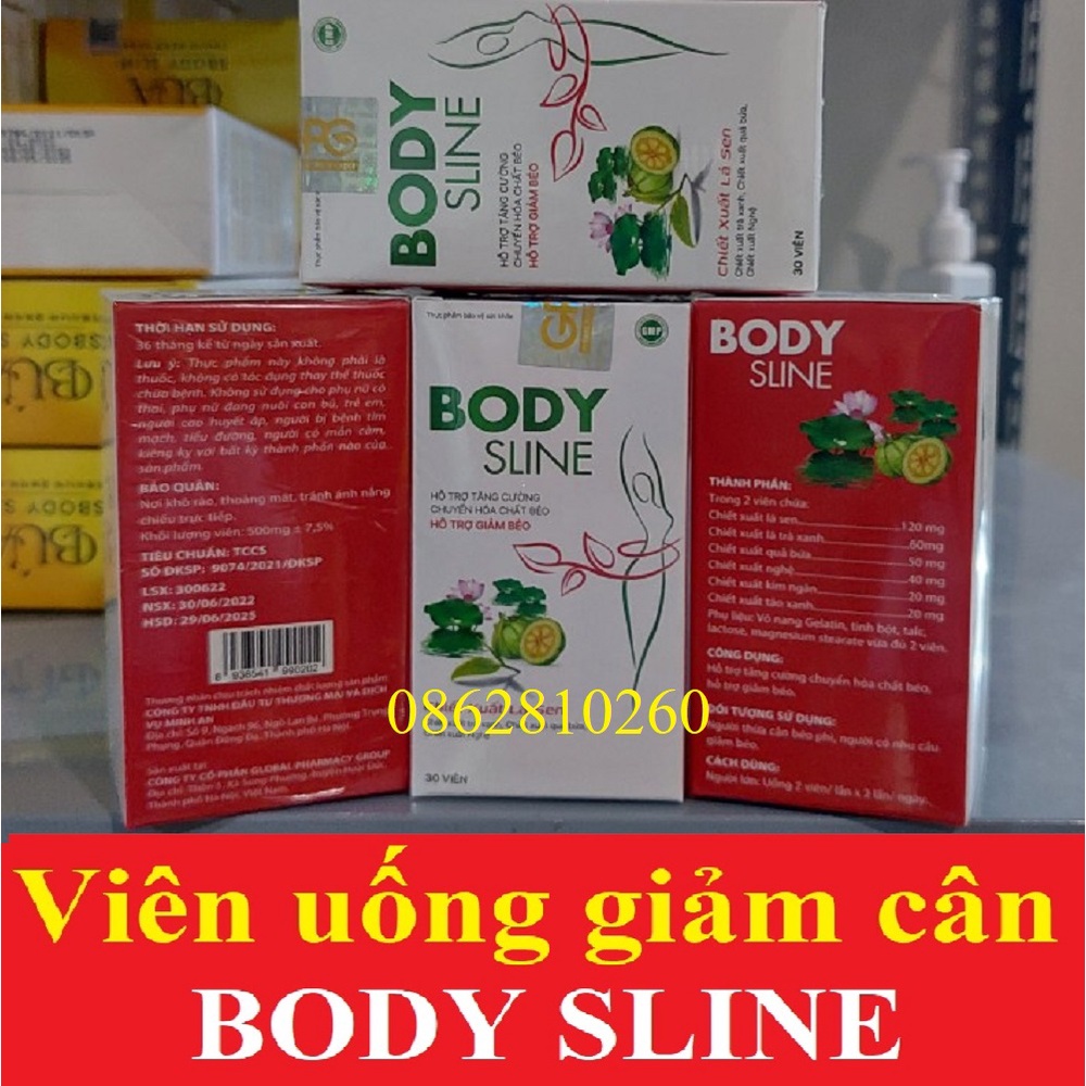 Viên uống giảm cân Body Sline hộp 30 viên, hỗ trợ giảm béo thải mỡ nhanh an toàn