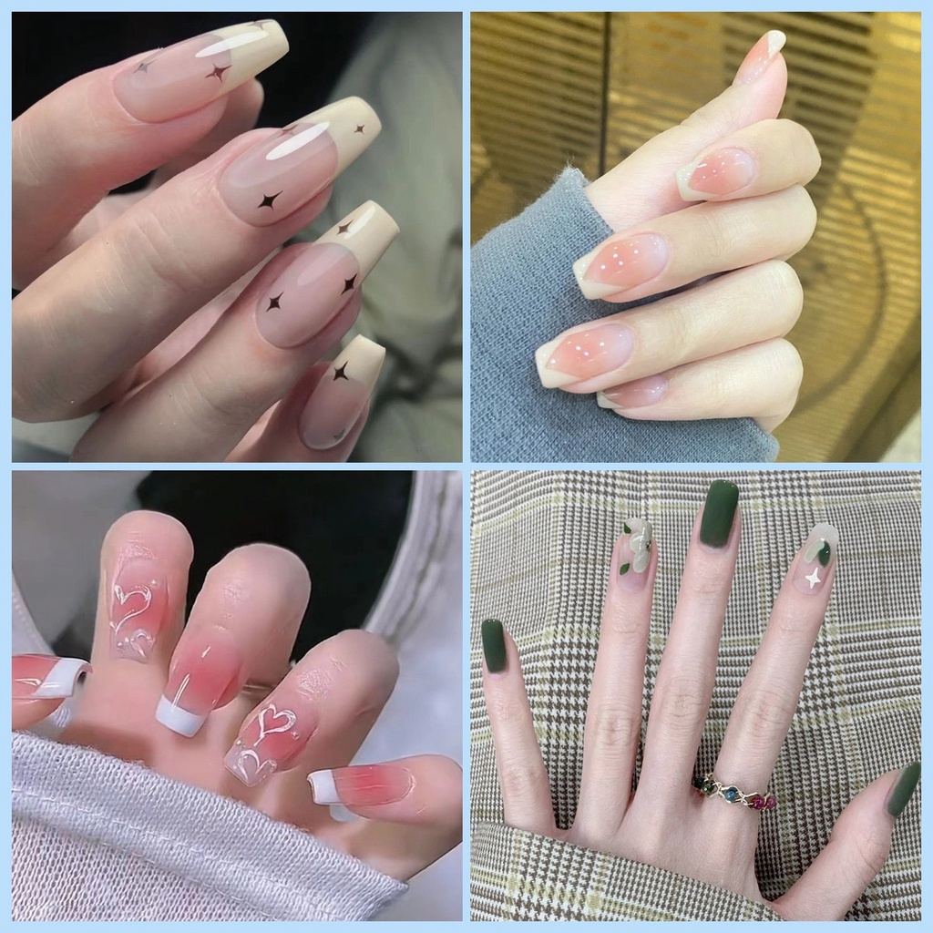 24 cái / không hộp dễ thương móng tay giả / móng tay giả / móng tay giả móng tay dài / nơ