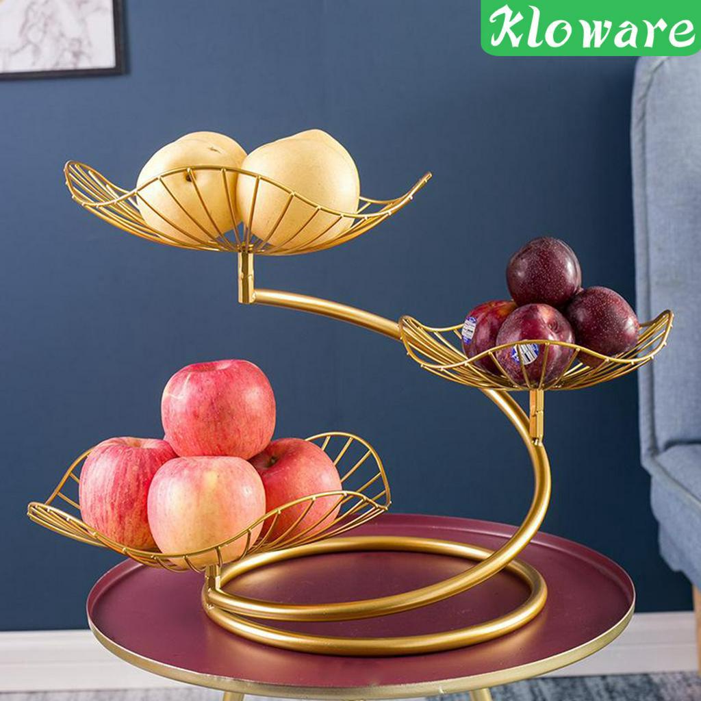 Giá Đỡ Trưng Bày Trái Cây 3 Tầng Kiểu Lá Sen Bằng Sắt 1