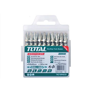 BỘ MŨI VẶN VÍT 10 CHI TIẾT TOTAL TAC16PH233  MŨI BẮT VÍT 65MM