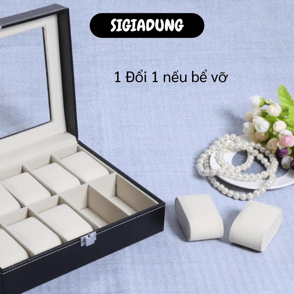 GIÁ SỈ Hộp đựng đồng hồ 10 ngăn tiện lợi, các thanh ngăn dễ dàng lấy ra để vệ sinh,lau chùi hộp 8748