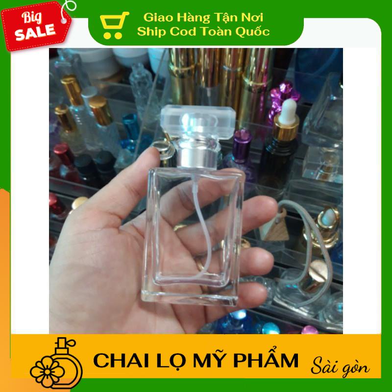 Lọ Chiết Nước Hoa ❤ SIÊU RẺ ❤ Lọ chiết nước hoa 30ml,50ml hình chữ nhật nắp trong đựng dầu thơm, phụ kiện du lịch