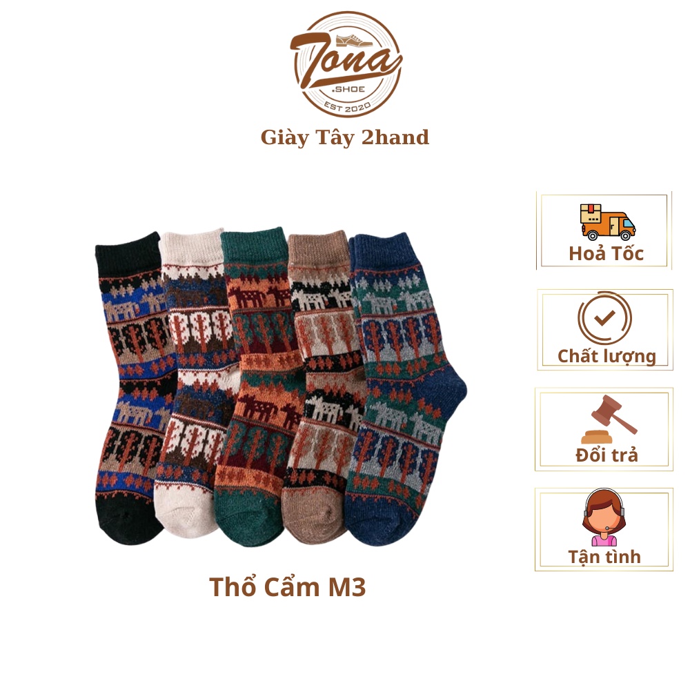 [TonaShoe] Tất Thổ Cẩm Hoạ Tiết Cây Vintage Nam Nữ M3