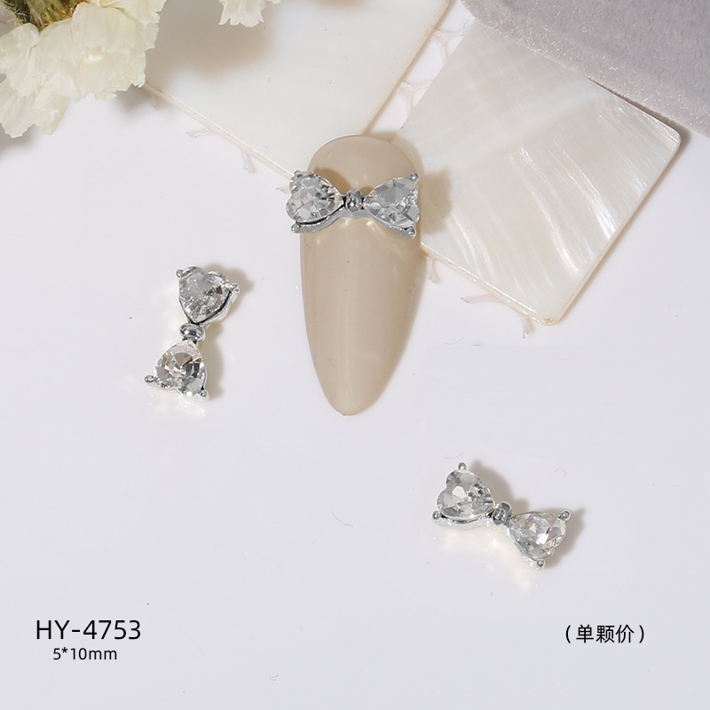 Phụ Kiện Trang Trí Móng Tay Hình Nơ Đính Đá Dễ Thương