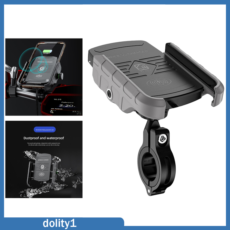 [DOLITY1]Motorcycle 15W Qi Cell Phone Holder for 3.5-6.5 inch Cellphones