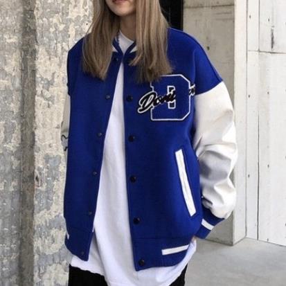 Áo Bomber - Jacket Vasity tay da chất dạ ép phối chữ thêu xù cao cấp loại 1