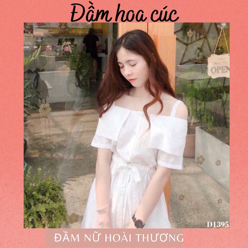 Đầm dự tiệc / Váy trắng hoa nhí với thiết kế hoa cúc trắng xinh Đầm Nữ Hoài Thương | BigBuy360 - bigbuy360.vn