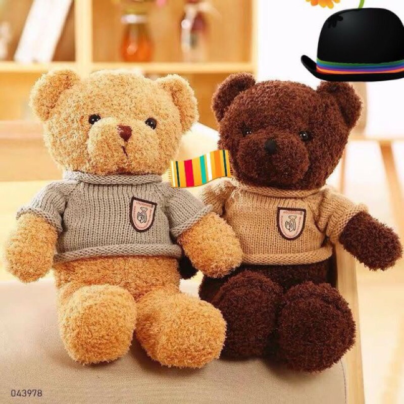 GẤU BÔNG TEDDY ÁO LEN 50cm,LÔNG CHỈ MỊN CAO CẤP,Xịn Xò