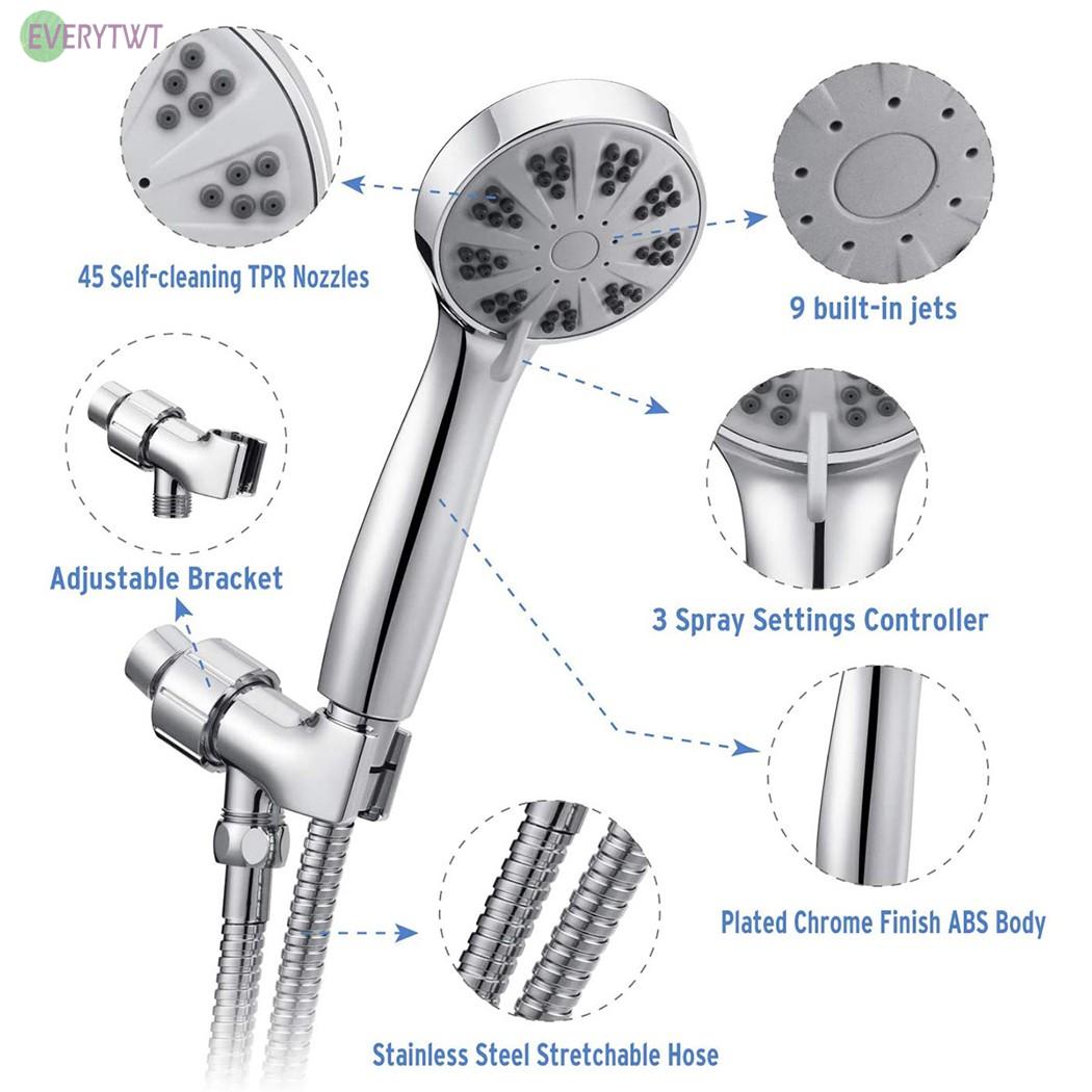 Đầu Vòi Sen Tăng Áp Tiết Kiệm Nước 1 / 2 &quot;3 Chế Độ