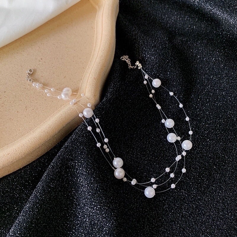 Vòng Cổ Chocker Hạt Ngoc Trai Nhân Tạo  Min Trang Sức Vòng Cổ Độc Đáo Trong Suốt Cực Xinh
