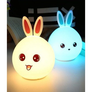 Đèn Ngủ Hình Thỏ Silicon Dẻo Led Đổi Màu Dễ Thương Cực Đẹp