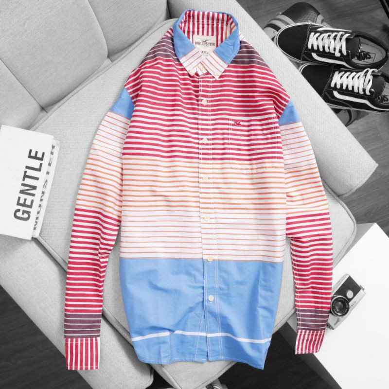 Áo sơ mi sọc nam tay dài sọc ngang size XXL