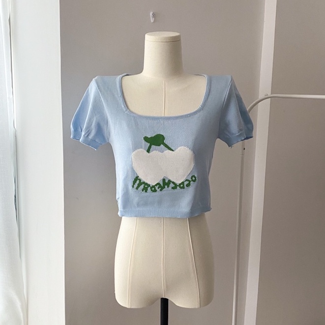 Áo Len Ngắn Tay Thiết Kế Mới Thời Trang Theo Phong Cách Hàn Quốc Dành Cho Nữ