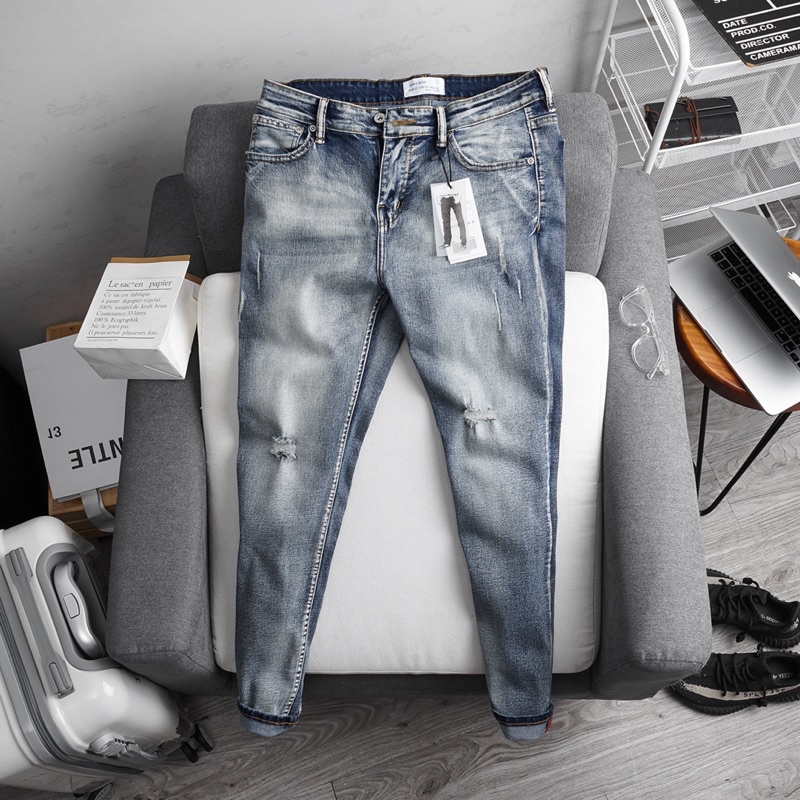 [Tặng quà] - Quần jean nam cao cấp slimfit chuẩn dáng xuất khẩu xanh rêu | BigBuy360 - bigbuy360.vn