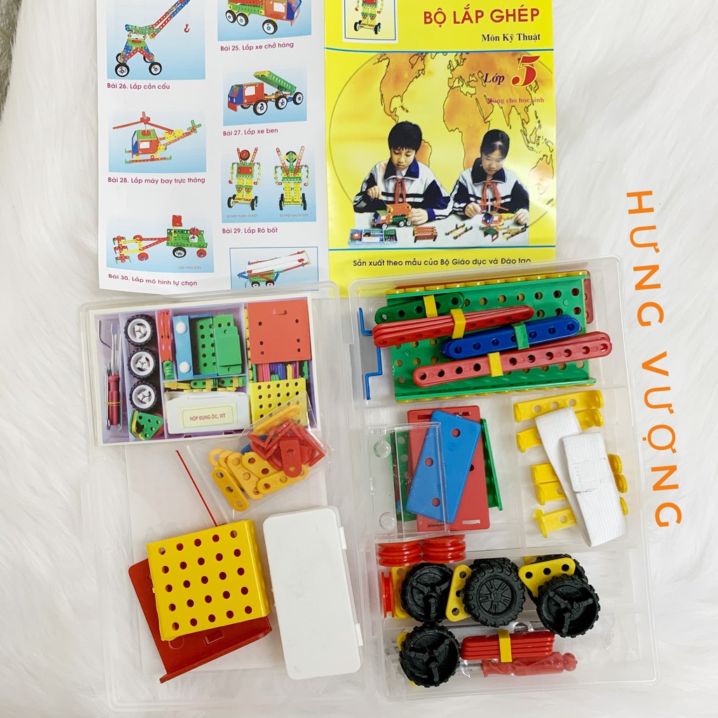 Bộ đồ dùng học tập, mô hình lăp ghép kĩ thuật,dùng cho học sinh lớp 4 TT37 Bộ Giáo Dục và Đào Tạo Hoa Minh