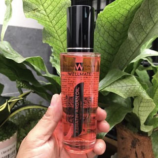 Tinh dầu Phục hồi tóc hư tổn Wellmate Keratin Argan Oil 120ml ( màu hồng)