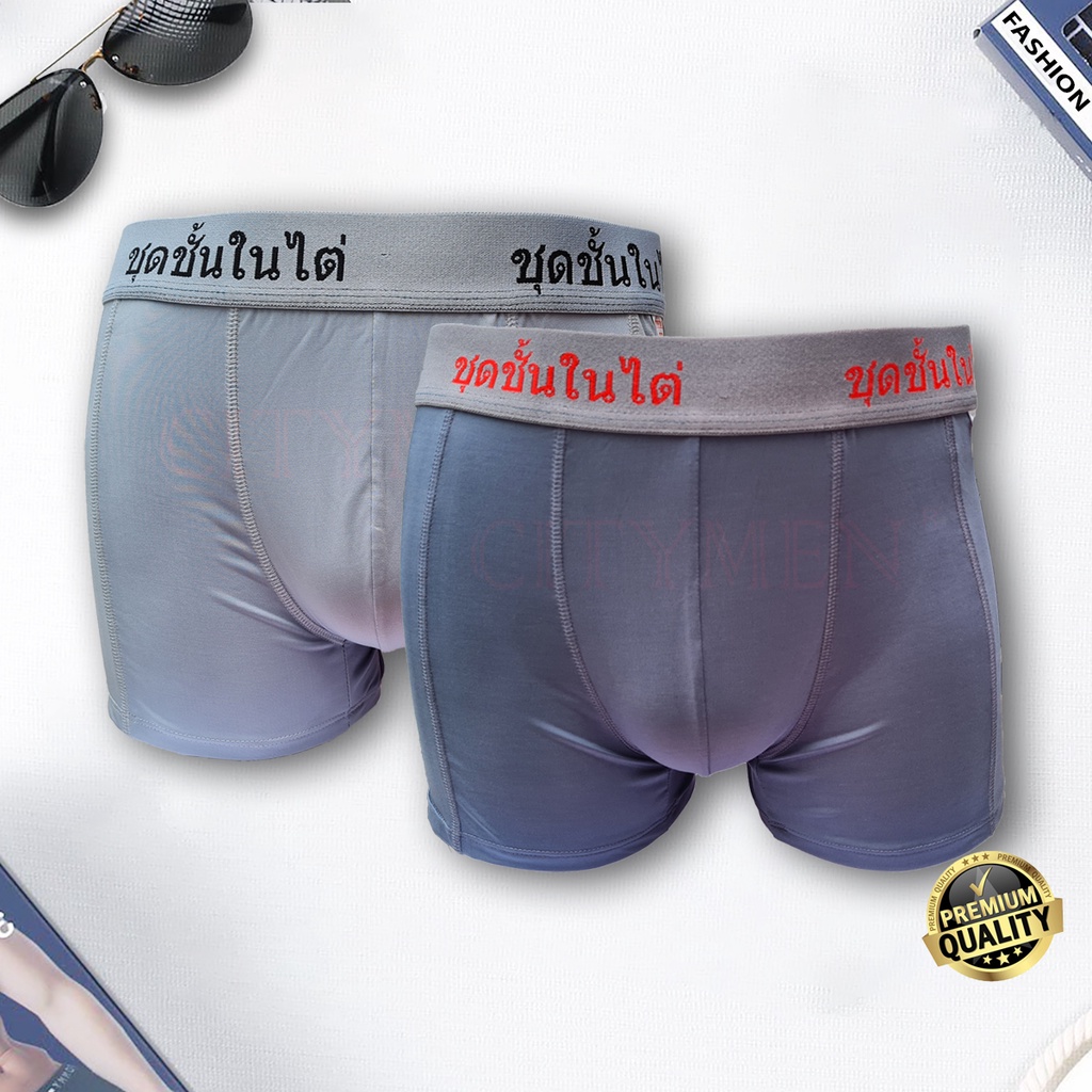 Combo 2 Quần Lót Nam Boxer Thun Lạnh CITYMEN Lưng Thái Cao Cấp, Sịp Đùi Co Dãn 4 Chiều Và Thấm Hút Tốt