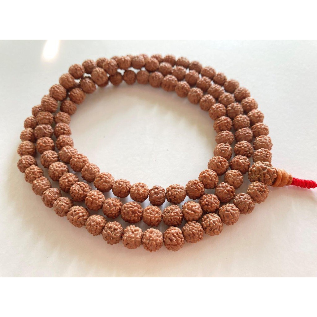 Chuỗi hạt bồ đề Kim Cang Nepal 108 hạt 8mm - 9mm nâu gỗ tự nhiên - Nepali Handmade Rudraksha Mala