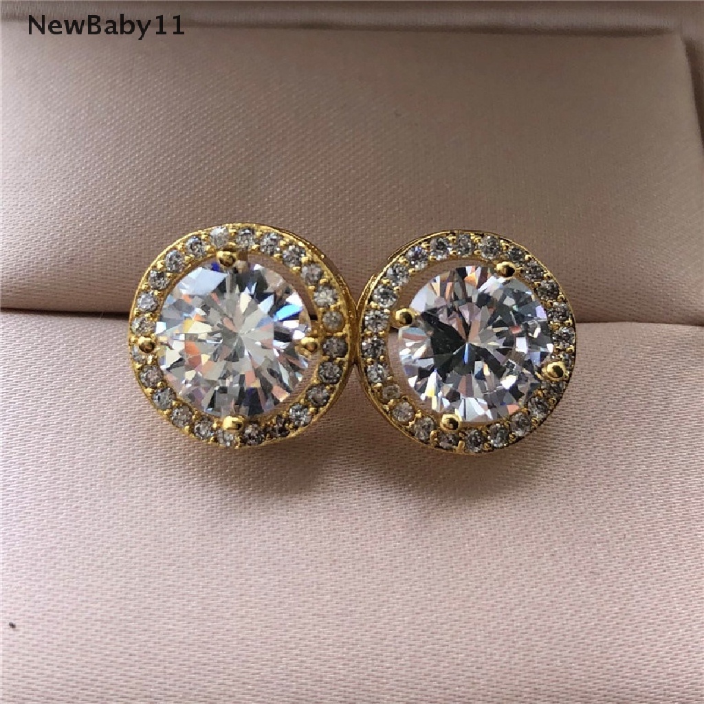 Khuyên tai tròn đính đá zircon phong cách vintage thời trang cho nữ