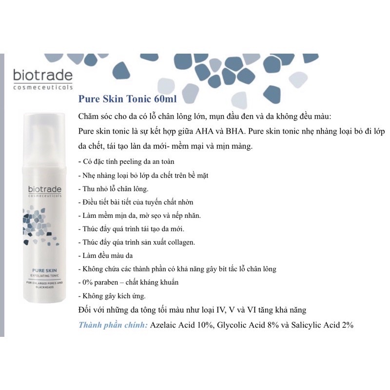 Nước hoa hồng Pure Skin Exfoliating Tonic 60ml