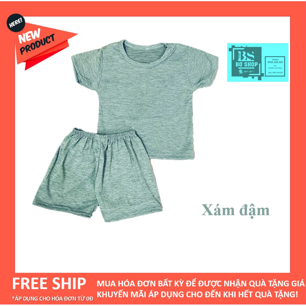 [Siêu rẻ] Bộ cộc cotton/thun lạnh co dãn 4 chiều nhiều màu cho bé trai, bé gái từ 3 tháng - 4 tuổi